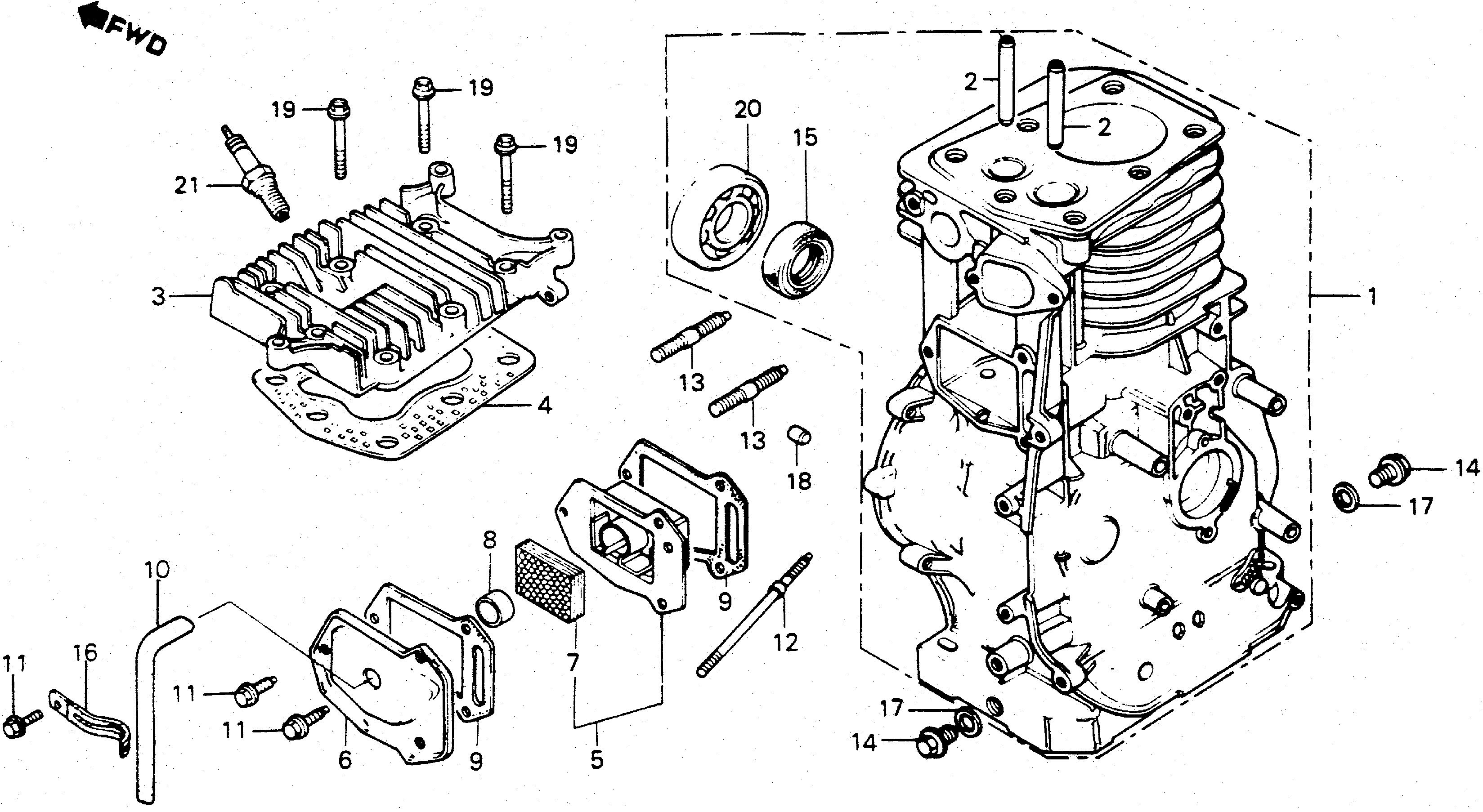 Parts for Snow Blowers HS HS50 HS50 WA HS50-1000784-9999999 CYLINDER  HEAD@BARREL | Aloha Power Equipment Dist.